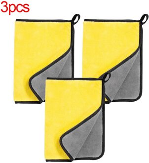 Auto Detaillering 600GSM 40X80cm Auto Wassen Accessoires Nat En Droog Micro Fiber Schone Auto Detail Wassen Care Handdoeken Soft Cleaner tool 3stk geel en grijs
