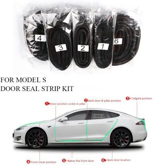 Auto Deur Afdichting Strip Kit Geluiddichte Strip Geluidsisolatie Weer Strip Afdichting Voor Tesla Model X
