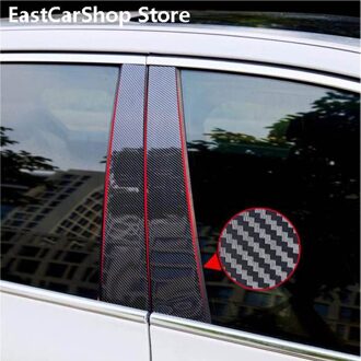Auto Deur Raam Midden Kolom Bekleding Decoratie Bescherming Strip Pc Stickers Voor Hyundai Sonata DN8 2011-14 koolstofvezel
