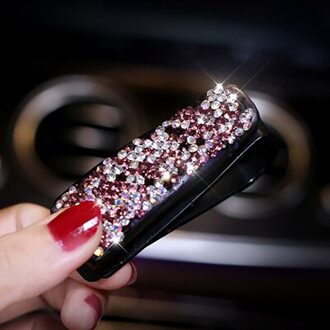 Auto Diamant Hand-Made Lenzenvloeistof Houder Bril Opslag Clip Voor Abs Clip Auto Interieur Organiseren Accessoires Auto Zonnebril Houder paars 1 stk