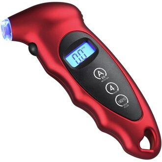 Auto Digitale Bandenspanningsmeter Tool Motorcycle Bike Mini Digitale Tire Gauge Diagnostic Lcd Display rood