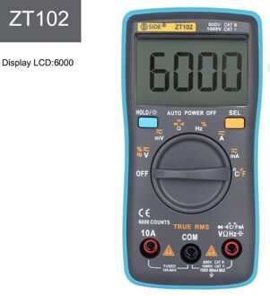 Auto Digitale Multimeter 8000 Hoge Precisie True Rms Auto Range Ampèremeter Voltmeter Smart Condensator Temperatuur Ncv Ohm Hz Tester ZT102