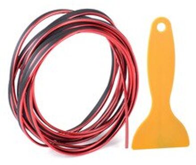 Auto Diy Interieur Deur Sticker Moulding Strip Trim Lijn Rood 5 Meter Pvc Plastic + Plating Auto Accessoires