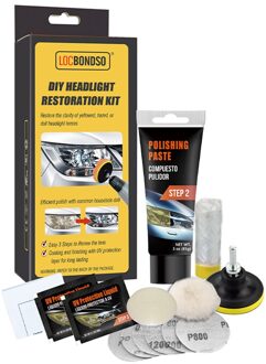 Auto Diy Koplamp Restauratie Tool Licht Reparatie Kit Scratch Repair Removal Set Voor Auto Voertuig Reiniging Onderhoud Polijsten
