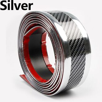 Auto Dorpel Bescherming Deur Protector Scratch Proof Sticker Strip Fiber Rubber Cool Beschermende Waterdichte Bescherming Film zilver
