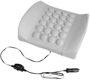 Auto Elektrische Massage Lumbale Stress Overdrukventiel Kussen Seat Taille Ondersteuning grijs