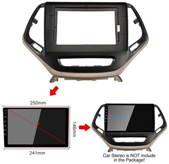 Auto Fascia Voor Jeep Cherokee 16 17 18 Dubbel Din Auto Frame Audio Montage Canbus Adapter 10.1 Inch dash Panel Trim Kit canbus en kabel