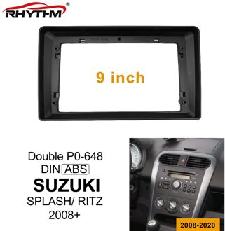 Auto Fascia Voor Suzuki Splash/Ritz Panel Een Dubbele Din Dash Installatie Kit 9 Inch Auto Dvd Frame