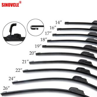 Auto Frameloze Wisser Natural Rubber Bracketless Auto Soft Voorruit 14 "16" 17 "18" 19 "20" 21 "22" 24 "26" 14"