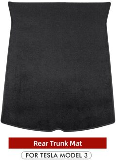 Auto Front Kofferbak Mat Voor Tesla Model 3 Waterdichte Rear Cargo Tray Kofferbak Beschermende Pads Voor Tesla Model 3 Kofferbak mat Zachte Flanellen achterkant trunk mat