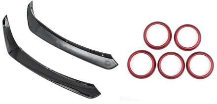 Auto Front Lower Bumper Side Spaoiler Met 5Pcs Airconditioning Vent Outlet Cover Trim Sticker Rood