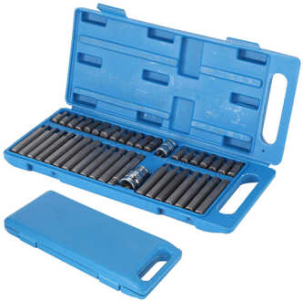 Auto Gereedschap Voertuig Onderhoud Hand-Held Ster Spline Hex Socket Bit 1/2in 3/8in Drive Met blauw Toolbox Hand Tool