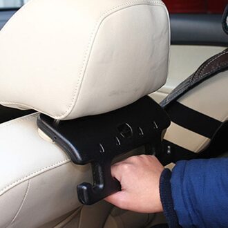Auto Haak Veiligheid Grab Bar Auto Seat Hoofdsteun Hanger Zwart