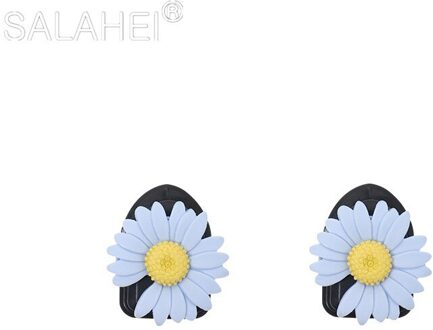 Auto Haak Voorste Rij Auto Deur Multifunctionele Daisy Patroon Organizer Clip Onzichtbare Kleine Haak Cartoon Leuke Auto Goederen accessoires blauw