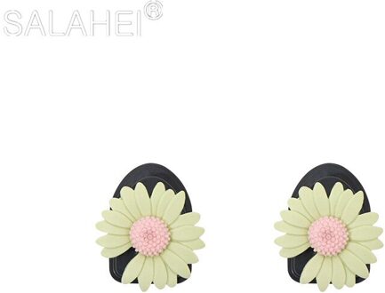 Auto Haak Voorste Rij Auto Deur Multifunctionele Daisy Patroon Organizer Clip Onzichtbare Kleine Haak Cartoon Leuke Auto Goederen accessoires groen