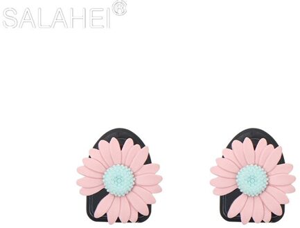 Auto Haak Voorste Rij Auto Deur Multifunctionele Daisy Patroon Organizer Clip Onzichtbare Kleine Haak Cartoon Leuke Auto Goederen accessoires roze