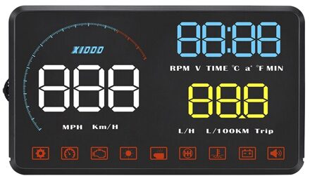 Auto Head Up Display Voorruit Obd2 Interface Km/H Mph Snelheid Waarschuwing Systeem A9
