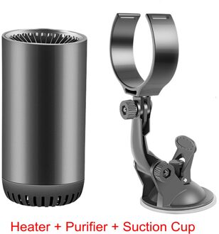Auto Heater + Zuignap Verwarming Koelventilator Multifunctionele Mini Draagbare Voorruit Defogging Ontdooier Auto Elektrische Kachel