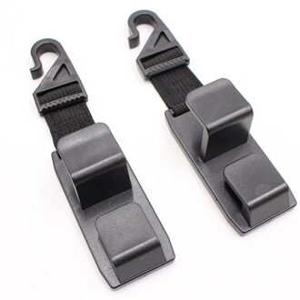 Auto Hoofdsteun Haak Seat Terug Hanger Voor Handtas Portemonnee Kruidenier Doek Draagbare Multifunctionele Clips Auto Styling 2stk zwart