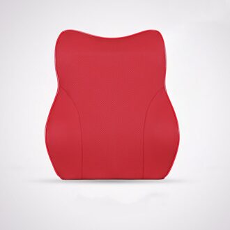 Auto Hoofdsteun Lendensteun Set Traagschuim Auto Kussen Nek Kussen Trage Rebound Auto Kussen Taille Pad rood