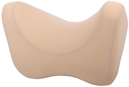 Auto Hoofdsteun Nekkussen Zetel Stoel Auto Memory Foam Katoen Mesh Kussen Stof Cover Soft Head Rest Travel Office ondersteuning abrikoos