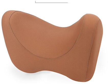 Auto Hoofdsteun Nekkussen Zetel Stoel Auto Memory Foam Katoen Mesh Kussen Stof Cover Soft Head Rest Travel Office ondersteuning bruin