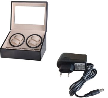 Auto Houten Horloge Winder Horloge Opbergdoos Winder Case Transparant Cover Horloge Box Enkele/Dubbele Hoofd Motor Ons/eu/Au Plug WT2614402 EU plug