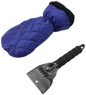 Auto Ijskrabber Mitt Winter Warm Voorruit Sneeuw Schop Handschoen blauw