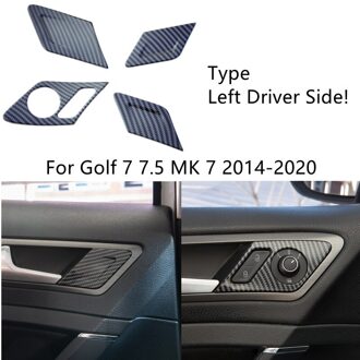 Auto Interieur Deurklink Panel Cover Trim Voor Golf 7 7.5 Mk 7 Deur Seat Lock Knop panel Koolstofvezel