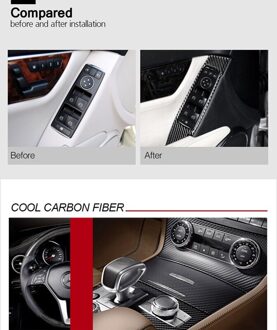 Auto Interieur Koolstofvezel Venster Lifter Switch Control Panel Stickers Armsteun Panel Decals Voor Benz W204 C Klasse