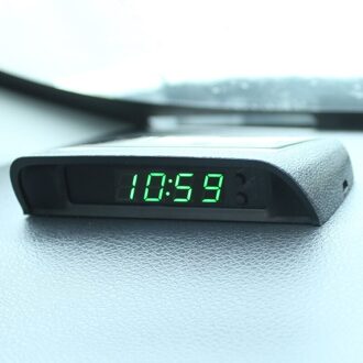 Auto Klok Auto Interne Stick-On Digitale Horloge Zonne-energie 24-Uur Auto Klok Met Ingebouwde batterij Auto Elektronische Accessoires groen