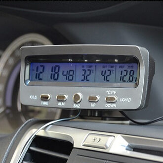 Auto Klok Thermometer Hygrometer Meter Decoratie Ornament Interne/Externe Temperatuur Monitoring Auto Accessoires