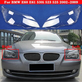 Auto Koplamp Cover Voor Bmw 5 Serie E60 E61 530i 523 525 2002 Lampenkap Lampcover Hoofd Lamp licht Covers Glas Shell links
