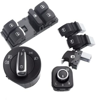 Auto Koplamp Schakelaar + Venster Lift Schakelaar Voor Volkswagen Golf 5 6 Mk5 6 Jetta 5 6 Passat B6 Touran seat 5Nd941431A 5Nd959565B