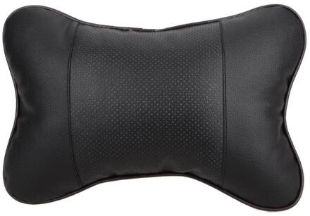 Auto Kussen Lederen Hals Hoofdsteun Super Zachte Memory Foam Auto Seat Cover Hoofd Neksteun Kussen-Gat graven Auto hoofdsteun zwart