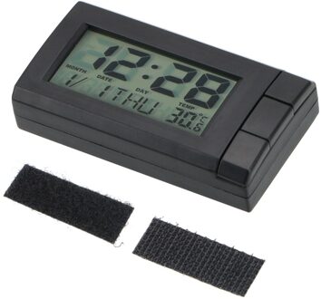 Auto Lcd Digitale Display Klok Zelfklevende Auto Horloge Thermometer Auto Ornamenten Temperatuur Display Elektronische Wekker