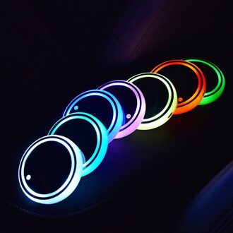 Auto Led Licht Bekerhouder Auto-interieur Usb Kleurrijke Sfeer Lights Lamp Bekerhouder Anti-Slip Mat Coaster Led unterse