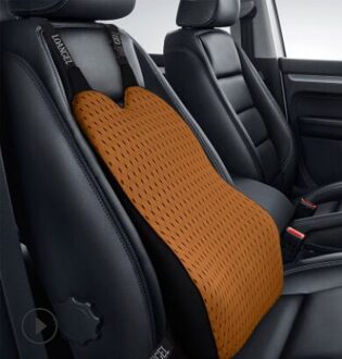 Auto Lendensteun Lendensteun Zachte En Comfortabele Memory Foam Car Seat Lumbale Kussen Kussen Riem Verstelbare Lendensteun Kussen bruin back