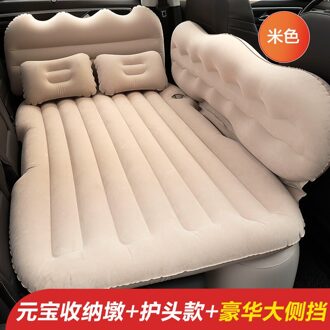 Auto Lucht Opblaasbare Travel Matras Bed Auto Back Seat Bed Matras Multifunctionele Sofa Kussen Outdoor Camping Mat Kussen Beige