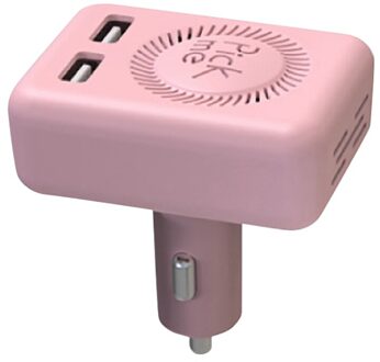Auto Luchtreiniger Luchtfilter Ionisator Met Dual Usb Lading Auto Interieur Auto Elektronica Air 12V roze