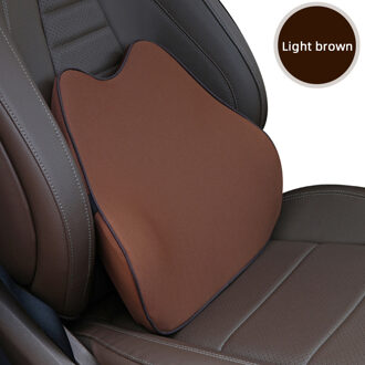 Auto Lumbale Memory Foam Back Kussen Zitkussen Auto Comfort Kussen Onder De Rugsteun Kussen Kussen Lumbale Auto Accessoires licht bruin