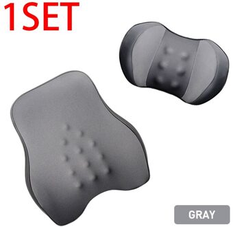 Auto Massage Kussen Interieur Massage Lumbale Auto Hoofdsteun Kussens Taille Kussen Universele Hals Hoofd Back Protector Kussen Kussen grijs 1 reeks