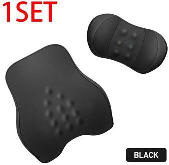 Auto Massage Kussen Interieur Massage Lumbale Auto Hoofdsteun Kussens Taille Kussen Universele Hals Hoofd Back Protector Kussen Kussen zwart 1 reeks