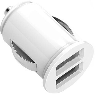 Auto Mini Dual Usb Car Charger Sigarettenaansteker 12V Auto 2 Universele Styling Port Power Charger Adapter Auto Adapter snelle W5C5 wit