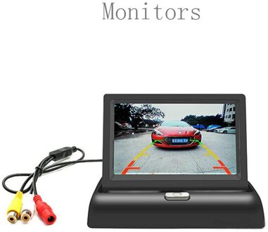 Auto Monitor 4.3 "Display Voor Achteruitrijcamera Opvouwbaar Kleur Jansite Monitor Parking Achteruitkijk-systeem Voor Backup Reverse Bruin