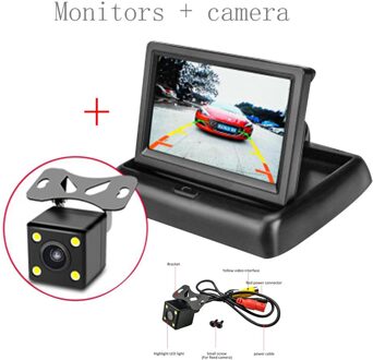 Auto Monitor 4.3 "Display Voor Achteruitrijcamera Opvouwbaar Kleur Jansite Monitor Parking Achteruitkijk-systeem Voor Backup Reverse Oranje