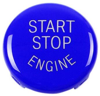 Auto Motor Start Knop Vervang Cover Stop Schakelaar Accessoires Key Decor Voor Bmw X1 X5 E70 X6 E71 Z4 E89 3 5 Serie E90 E91 E60 Blauw