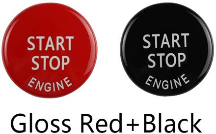 Auto Motor START Knop voor BMW 1 3 5 Serie E60 E70 E71 E87 E90 E91 E92 X1 X3 X5 ZA Vervang Cover Schakelaar Accessoires Key Decor glans rood zwart