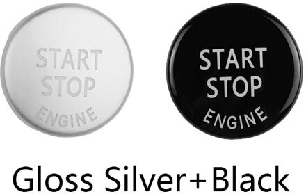 Auto Motor START Knop voor BMW 1 3 5 Serie E60 E70 E71 E87 E90 E91 E92 X1 X3 X5 ZA Vervang Cover Schakelaar Accessoires Key Decor glans zilver zwart