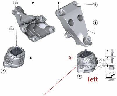 Auto Motor voet rubber Motor beugel Geschikt voor 318ib mw320i 28i 20i 428i 328i X5 220i 430i motor ondersteuning links